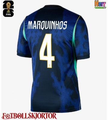 Brasilien Marquinhos #4 Bortatröja VM 2026 Kortärmad
